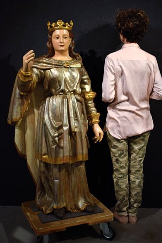  "Vergine Incoronata"  scultura lignea policroma e argentata
